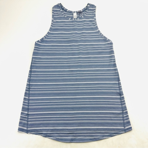 Lululemon All Tied Up Tank Cut Back Stripe Tempest Blue White - Picture 11 of 12